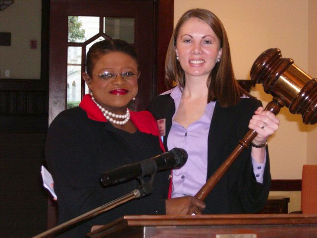 January 2007 — Mary Long, Chair of Georgia's WIN List from 2005-06, passing the gavel to Stacey Evans, who served as Chair from 2007-2008.